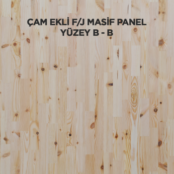 Çam Boy Ekli Masif Panel - B-B Yüzey Kalitesi